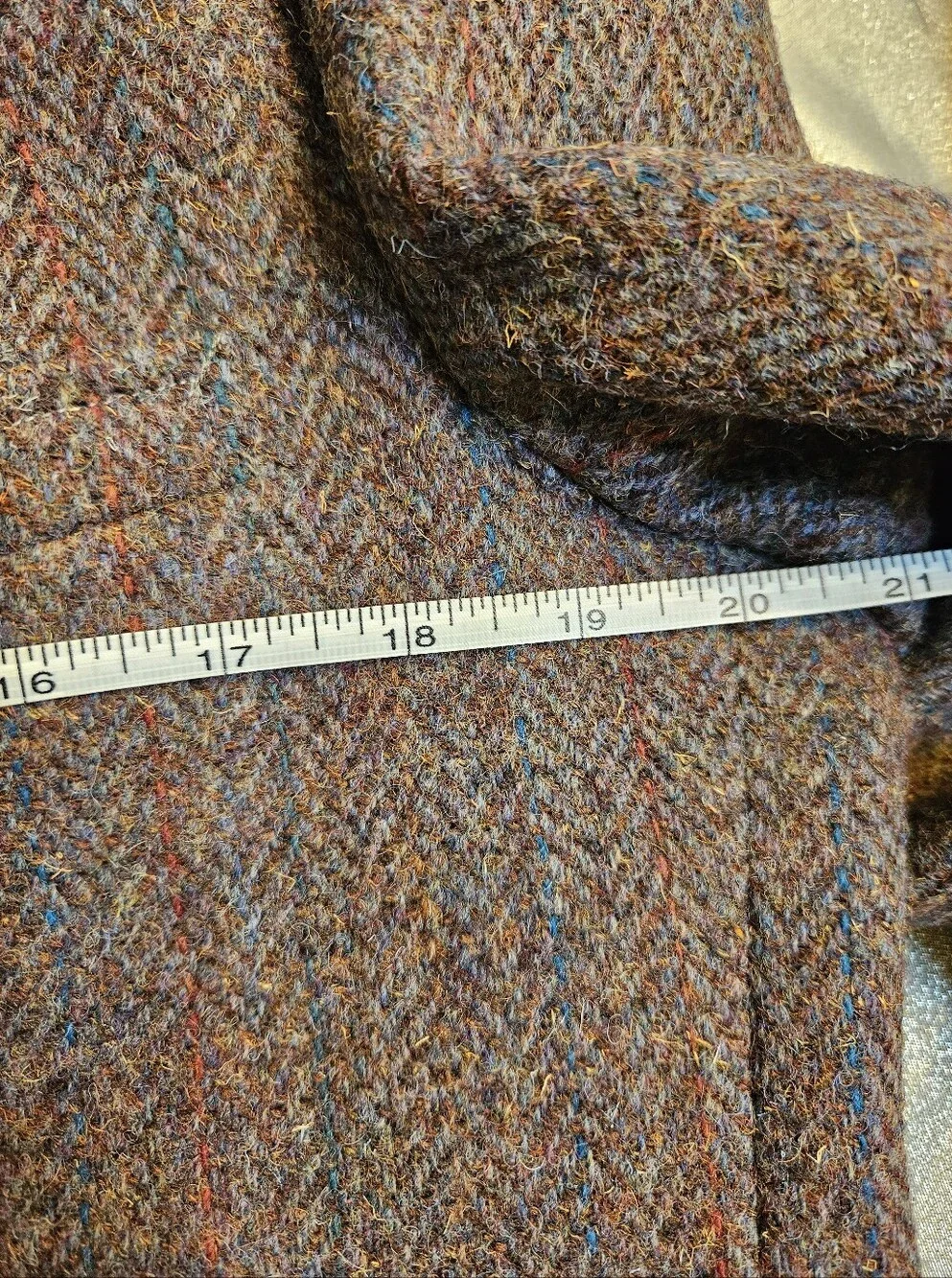 Vtg Yankee Peddler Seattle Harris Tweed Scottish Wool Brown Blazer 40